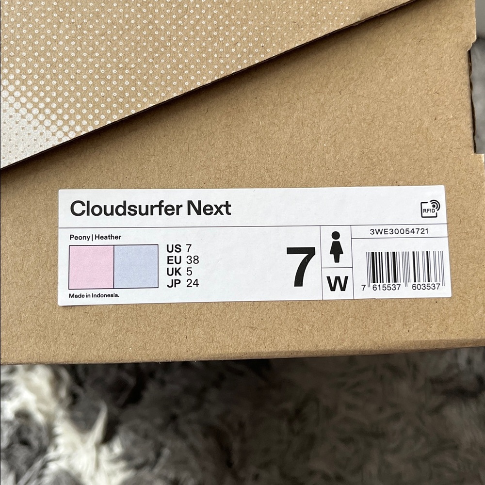 ON running. Cloudsurfer Next. Womens US size 7. Peony. Heather. New in box. - Picture 7 of 7